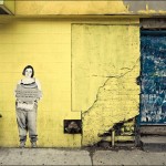 yellow-wall_blue-door_woman