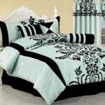 black-turquoise-damask-bedding