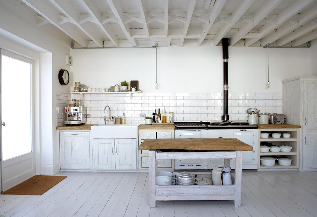 white rustic kitchen