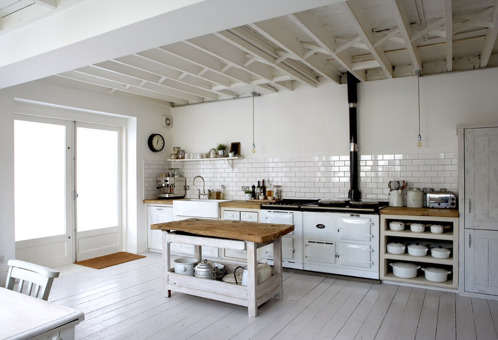 a white rustic kitchen