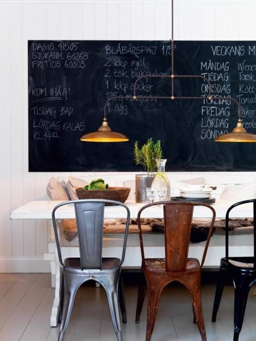 Black Board Feature Wall Dining