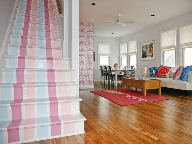 Pastel Striped Stairs