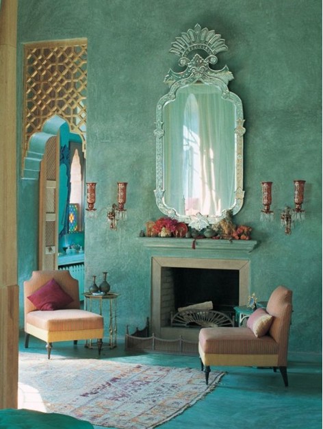 green-walls-moroccan-design