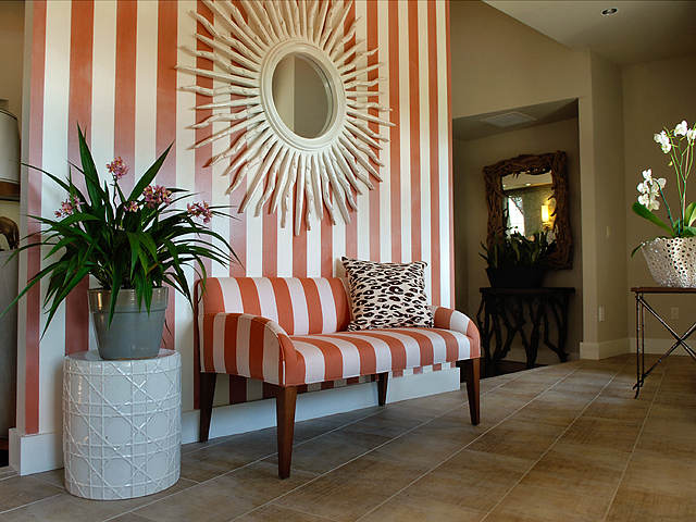 orange pinstripe foyer