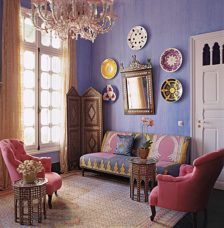 Purple Moroccan interior design