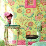 green-pink-floral-interior