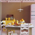 light pastel pink and yellow interior