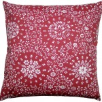 red floral print throw pillow