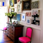 pink chair gallery wall