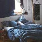 bohemian style bedroom in indigo