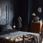 dark inky indigo bedroom